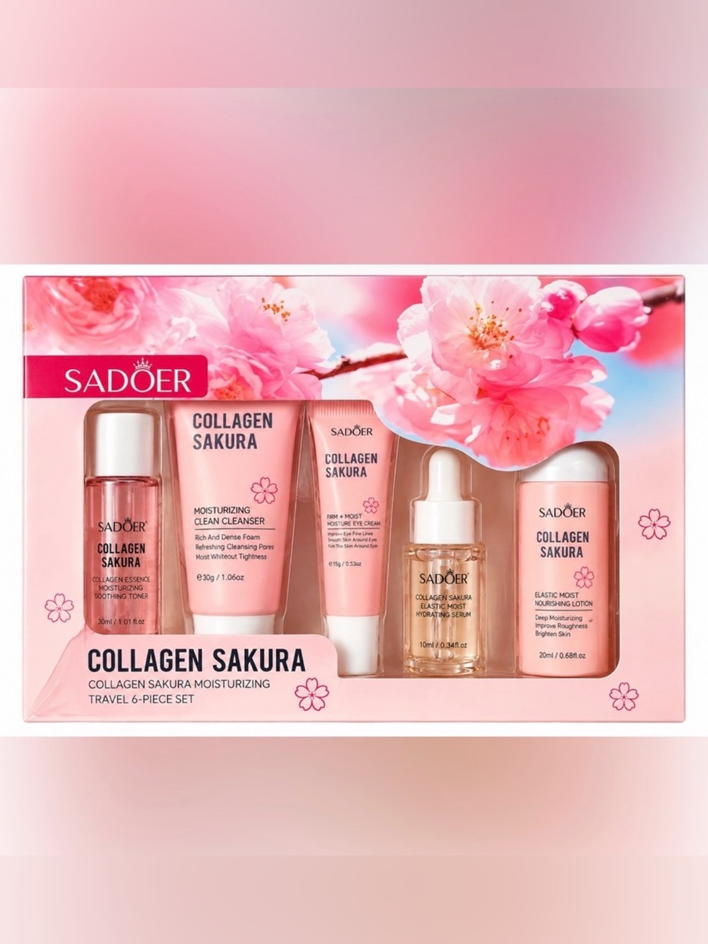 Sadoer Collagen Sakura Moisturizing Travel Set